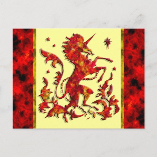 Unicorn Flames Briefkaart (Voorkant)