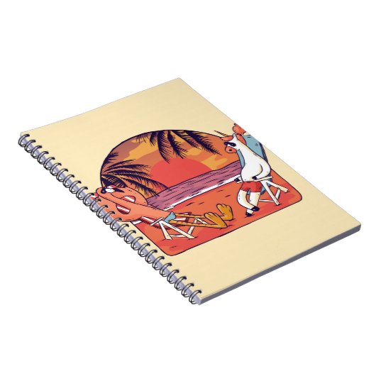 Unicorn Flamingo Beach Notitieboek (Rechterzijde)
