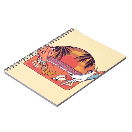 Unicorn Flamingo Beach Notitieboek (Linkerzijde)