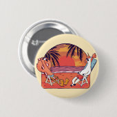 Unicorn Flamingo Beach Ronde Button 5,7 Cm (Voorkant /achterkant)