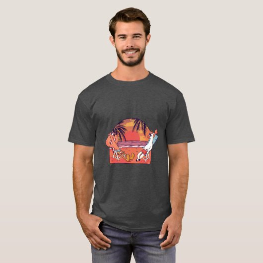 Unicorn Flamingo Beach T-shirt (Voorkant volledig)