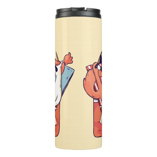 Unicorn Flamingo Beach Thermosbeker (Achterkant)