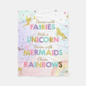 Unicorn Fleece Banket Mermaids Magical Girl Pink (Voorkant)