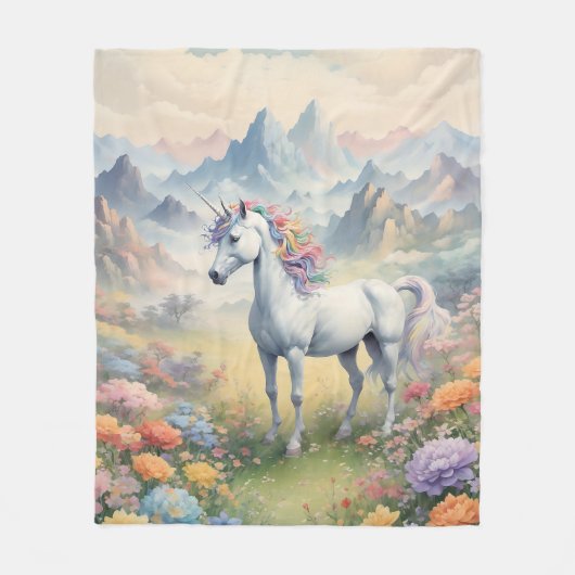 Unicorn Fleece Blanket Deken (Voorkant)
