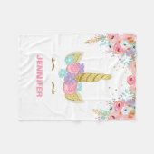 Unicorn Fleece Blanket gepersonaliseerd meisje Deken (Voorkant (Horizontaal))