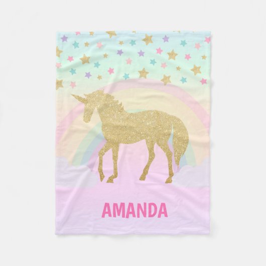 Unicorn Fleece Blanket, klein (Voorkant)