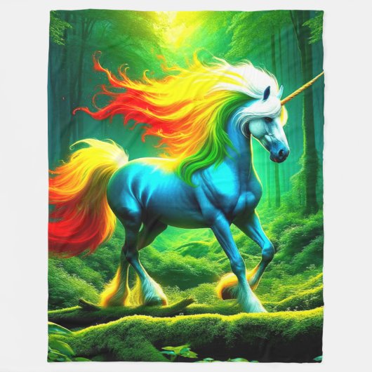 Unicorn Fleece Deken (Voorkant)