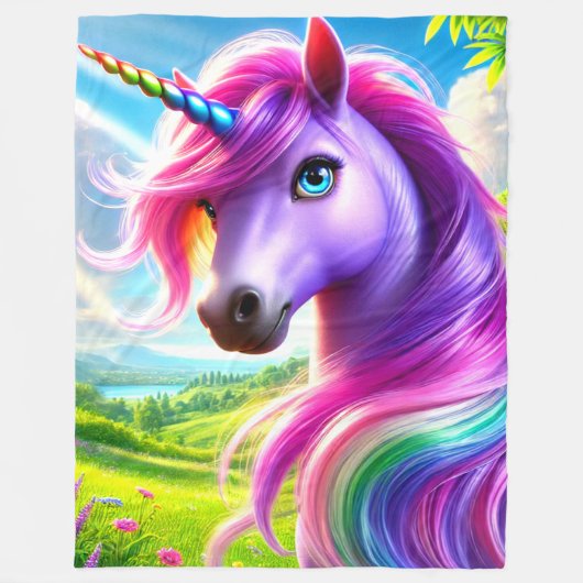 Unicorn Fleece Deken (Voorkant)