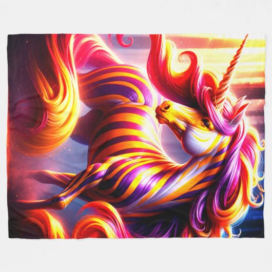 Unicorn Fleece Deken (Voorkant (Horizontaal))