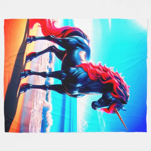 Unicorn Fleece Deken (Voorkant (Horizontaal))
