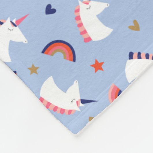 Unicorn Fleece Deken (Hoek)