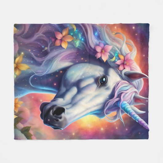 Unicorn Fleece Deken (Voorkant (Horizontaal))