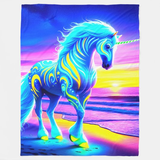 Unicorn Fleece Deken (Voorkant)