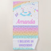 Unicorn Float Beach Towel Strandlaken (Voorkant)