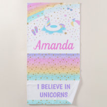 Unicorn Float Beach Towel