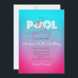 Unicorn Float Summer Pool 30th Birthday Party Pink Kaart<br><div class="desc">Viel je 30e verjaardag deze zomer bij het zwembad met je favoriete vrienden. Deze uitnodigingen zullen een kleurrijke aanvulling zijn op je speciale dag.</div>