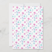 Unicorn Floral Birthday Invitation Kaart (Achterkant)