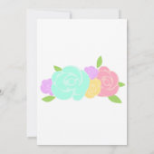 Unicorn Floral Birthday Party Invitation  Kaart (Achterkant)