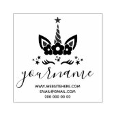 Unicorn Floral Crown Stars Eyelash Rubberstempel (Afrduk)