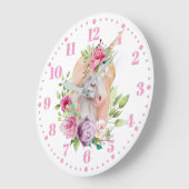Unicorn Floral Kinder Wall Clock Grote Klok (Hoek)