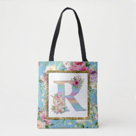 Unicorn Floral Monogram Diaper/Canvas tas