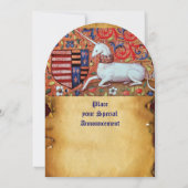 UNICORN FLORAL PARCHMENT RED WAX SEAL MONOGRAM KAART (Achterkant)