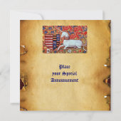 UNICORN FLORAL PARCHMENT RED WAX SEAL MONOGRAM KAART (Achterkant)