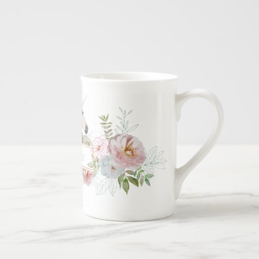 Unicorn Floral Specialized Bone China Mok (Rechts)