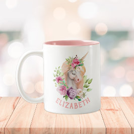 Unicorn Floral Tweekleurige Koffiemok