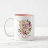Unicorn Floral Tweekleurige Koffiemok (Links)