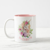 Unicorn Floral Tweekleurige Koffiemok (Links)