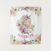 Unicorn Floral Wandkleed (Voorkant)