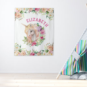 Unicorn Floral Wandkleed