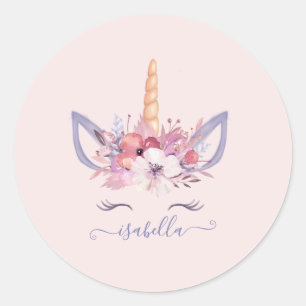 Unicorn florale waterverf sticker
