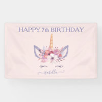 Unicorn florale waterverf verjaardag