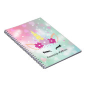 Unicorn Florals en Hearts | Monogrammen Notitieboek (Rechterzijde)