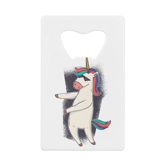 Unicorn Floss Dance Creditkaart Flessenopener (Voorkant)