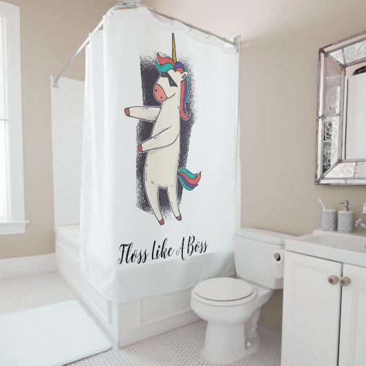 Unicorn Floss Dance Douchegordijn (In situ)