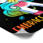 Unicorn Flossing Puzzle Piece Autism Awareness Gir Poster (Hoek)