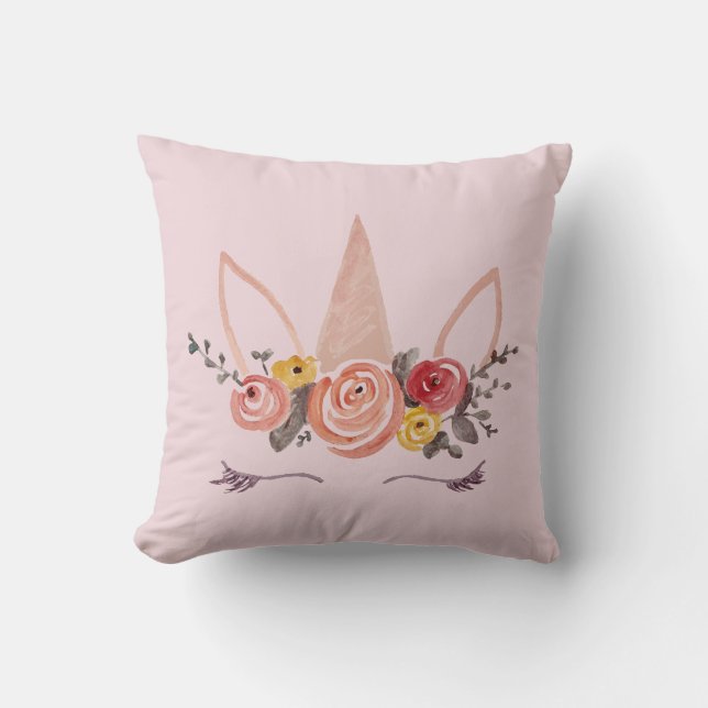 Unicorn Flower Crown Sierkussen (Voorkant)
