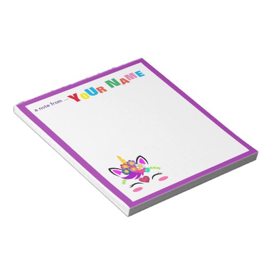 Unicorn Flower Notitieblok (Schuin)