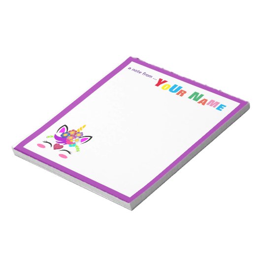 Unicorn Flower Notitieblok (Linkerzijde)
