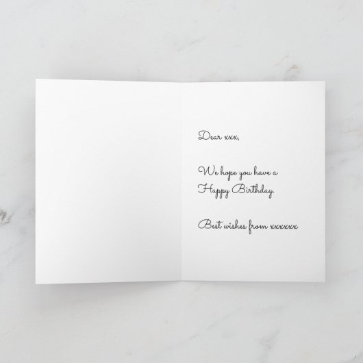  Unicorn & Flowers Black, op maat gesneden Kaart (Binnen)