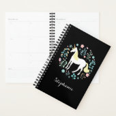  Unicorn & Flowers Black, op maat gesneden Planner (Display)