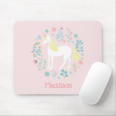 Unicorn & Flowers Blush Pink op maat Muismat (Met muis)