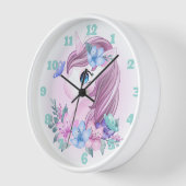 Unicorn, Flowers en Butterflies Large Clock (Hoek)