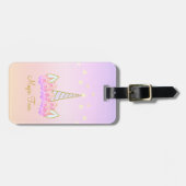 Unicorn Flowers en Stars Bagagelabel (Voorkant horizontaal)