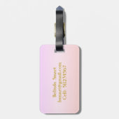 Unicorn Flowers en Stars Bagagelabel (Achterkant verticaal)