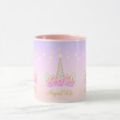 Unicorn Flowers en Stars Mok (Midden)