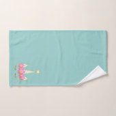 Unicorn, Flowers & Gold Confetti op Turquoise Bad Handdoek (Handdoek)
